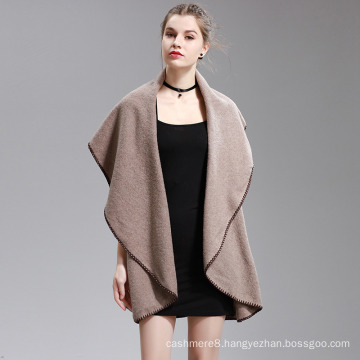 Womens Cashmere Feel Fancy Cape Stole Poncho Shawl (SP298)